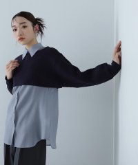 NATURAL BEAUTY BASIC/ニットレイヤードシアーシャツ/507519075