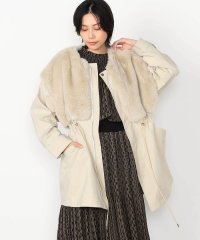 NICOLE white/【WALDO】ファー付きモッズコート/507578053