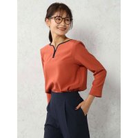 Perfect Suit FActory/パーフェクトスーツファクトリー Perfect Suit FActory 【WEB限定/セットアップ可能】配色クルミ釦ブラウス/507582037
