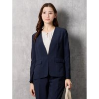 Perfect Suit FActory/パーフェクトスーツファクトリー Perfect Suit FActory 【WEB限定】リネン調メランジスーツ ノーカラージャケット/507582056