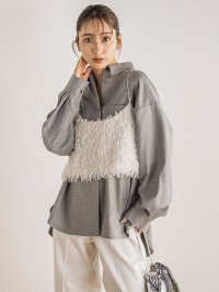Droite Lautreamont/ドロワット ロートレアモン Droite lautreamont フェザーニットファンシーキャミブラウス≪洗濯機で洗える≫/507582157