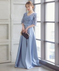 Retica/レティカ Retica フラワーレース刺繍切替 大人Aライン フレアロングドレス 結婚式 パーティードレス 大きいサイズ/507005357