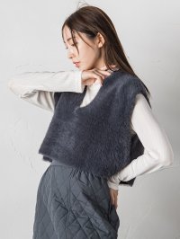 la.f…(Lsize)/ラ エフ エルサイズ la.f…(Lsize) 【大きいサイズ】シャギーニットベスト≪手洗い可能≫/507464671