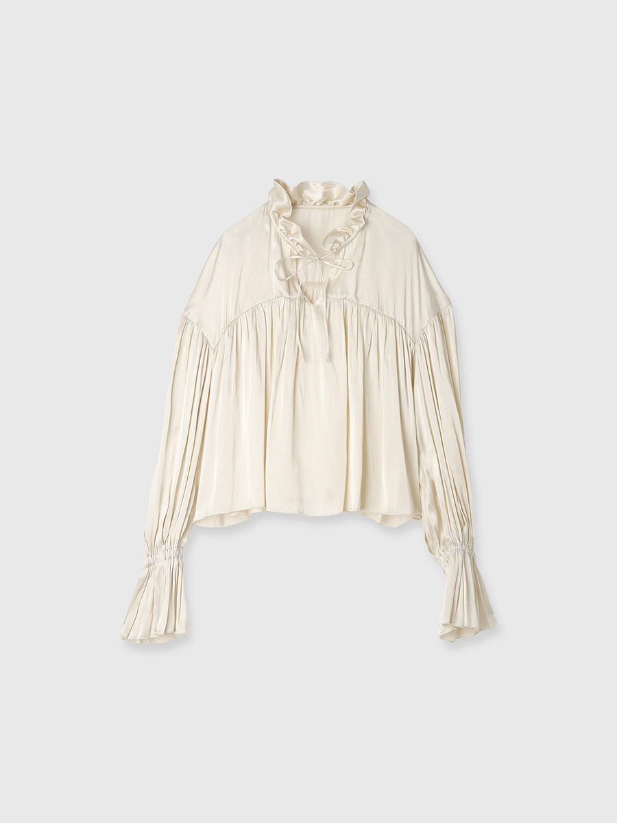 anuans ネックフリルギャザーブラウス セール 30%OFF】アニュアンス anuans ネックフリルギャザー