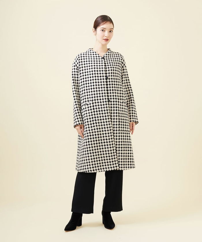 春セール!!BEARDSLEY ドット柄 ロングコート 春セール!!BEARDSLEY ドット柄 ロングコート