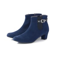 GALLERY/ギャラリー gallery レディース ショートブーツ バックルデザイン サイドゴア DEAR GALLERY ポインテッドトゥ 太ヒール 日本製/507578344