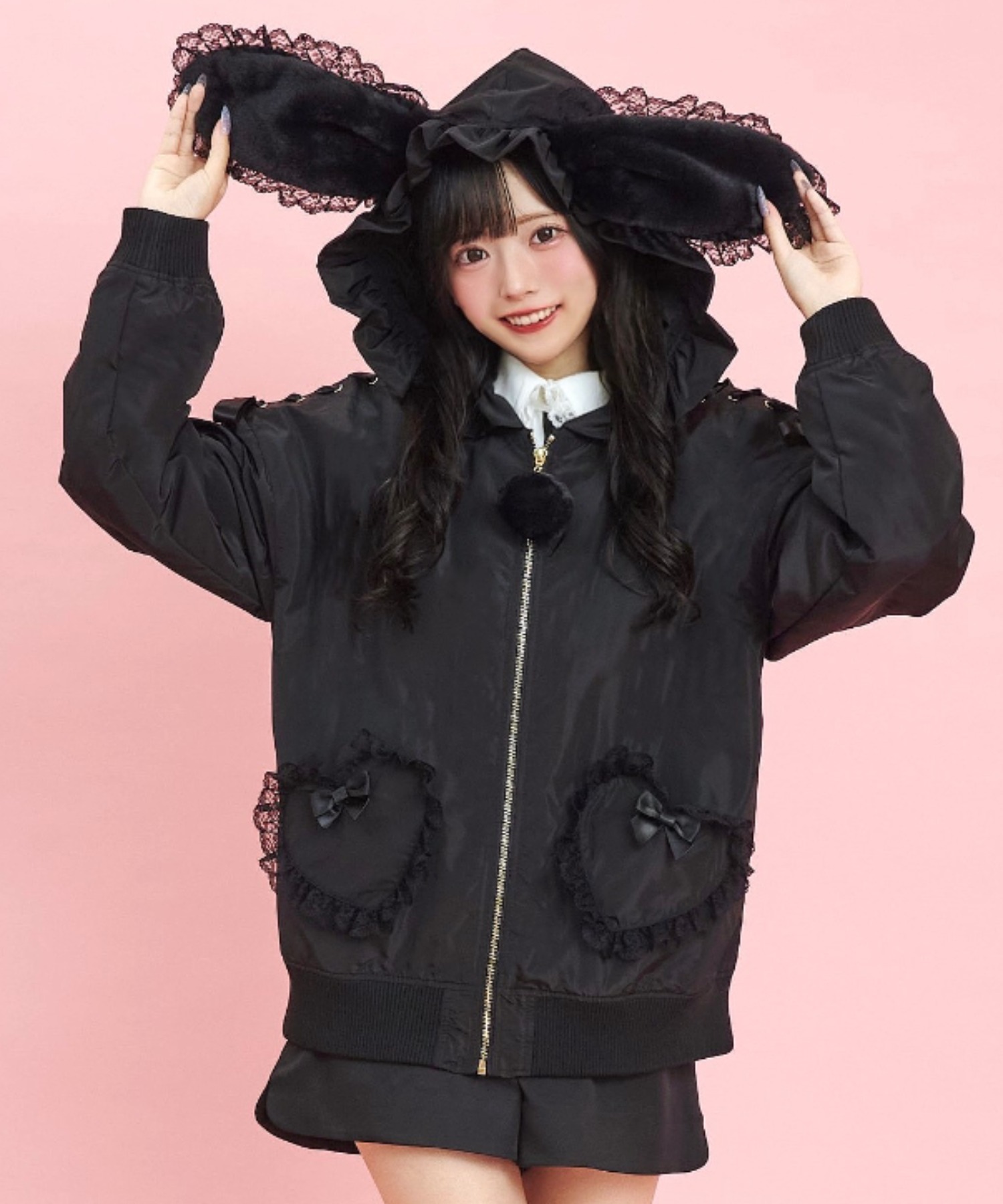 シークレットハニー Secret Honey ファーうさ耳中綿入りブルゾン