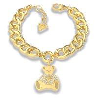 GUESS/ゲス GUESS VINTAGE BEAR Bear Charm Curb Chain Bracelet (Gold)/507585133