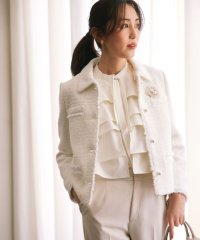 KUMIKYOKU（LARGE SIZE）/【KUMIKYOKU NAVY】ファンシーツイード 2WAYジャケット/507585777