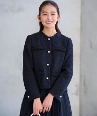 KUMIKYOKU（LARGE SIZE）/【KUMIKYOKU NAVY】ファンシーツイード 2WAYジャケット/507585777