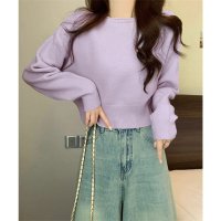 miniministore/ミニミニストア miniministore ニットトップス ショート丈 長袖 無地/507586203