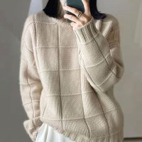Amulet/アミュレット Amulet ブロック柄ニットトップス レディース 10代 20代 30代 韓国ファッション 秋 冬 可愛い カジュアル おしゃれ シンプル 無地/507586227