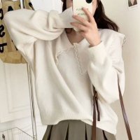 Amulet/アミュレット Amulet セーラーカラーニットプルオーバー レディース 10代 20代 30代 韓国ファッション 秋 冬デート 女子会 可愛い 上品 綺麗め /507586229