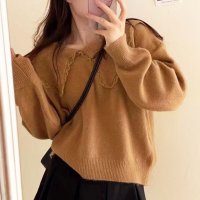 Amulet/アミュレット Amulet セーラーカラーニットプルオーバー レディース 10代 20代 30代 韓国ファッション 秋 冬デート 女子会 可愛い 上品 綺麗め /507586229