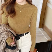Amulet/アミュレット Amulet メロウリブニット レディース 10代 20代 30代 韓国ファッション 春 秋 冬 上品シンプル 重ね着 レイヤード おしゃれ 可愛/507586230