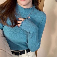 Amulet/アミュレット Amulet メロウリブニット レディース 10代 20代 30代 韓国ファッション 春 秋 冬 上品シンプル 重ね着 レイヤード おしゃれ 可愛/507586230