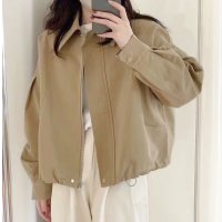 Amulet/アミュレット Amulet ワンカラードロストブルゾンレディース 10代 20代 30代 韓国ファッション ゆったり 可愛い 春 秋 冬 デート 女子会 羽織り/507586232