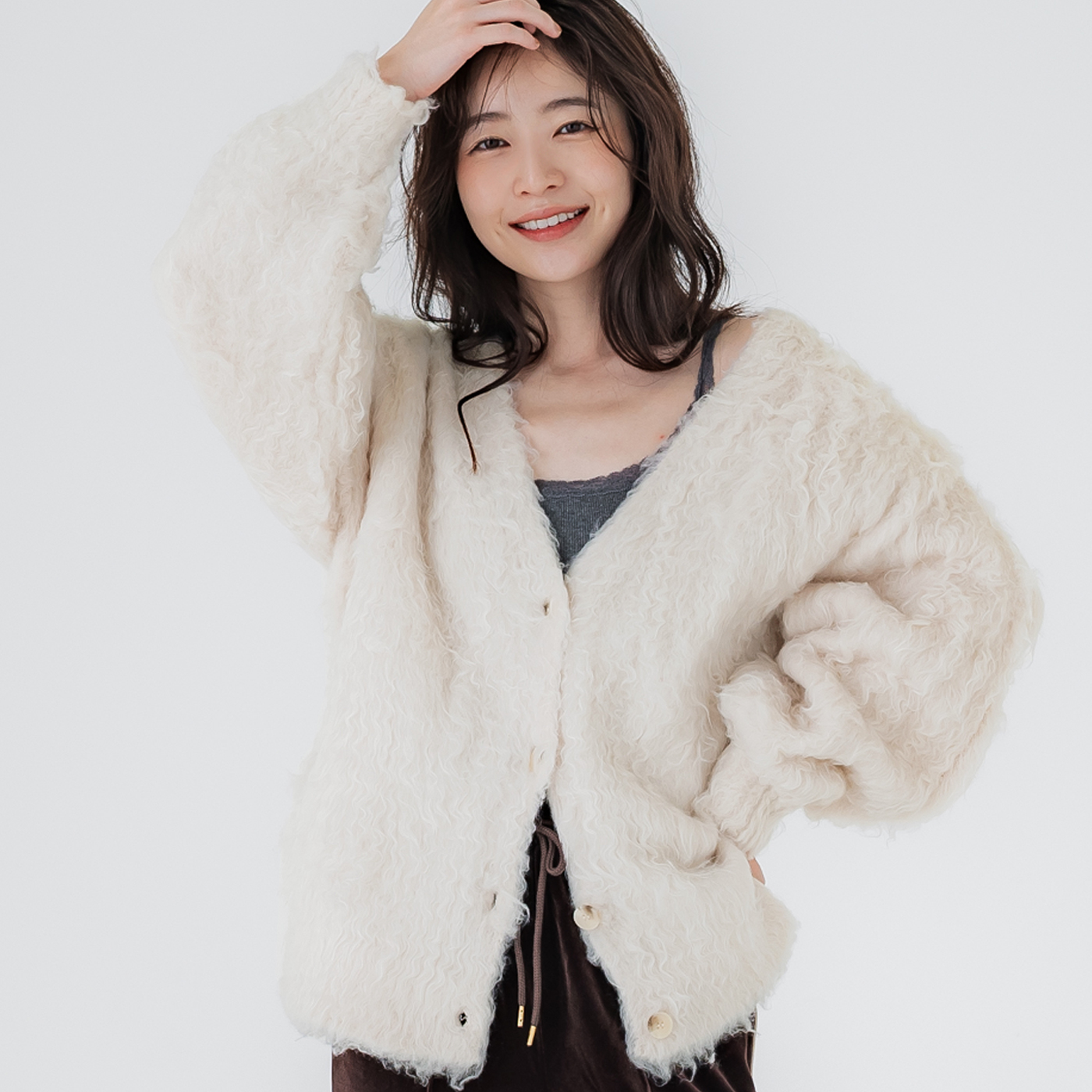 SANDINISTA モヘアニットカーディガン　M SANDINISTA｜Donald Mohair Knit Cardigan | Rakuten Fashion