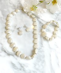 Retica/レティカ Retica ホワイトシェルビジューアクセサリー3点セット [ネックレス＋ピアス+ブレスレット]/507587393