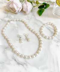 Retica/レティカ Retica ホワイトパールシルバービジューアクセサリー3点セット [ネックレス＋ピアス+ブレスレット]/507587394