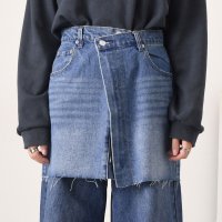 REAL STYLE/リアルスタイル REAL STYLE ミニスカート タイト デニム ラップスカート 秋 冬 通年 薄手 レディース ボトムス レイヤード おしゃれ 可愛い シン/507587406