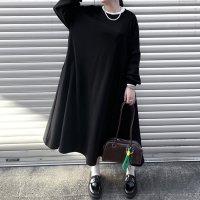 REAL STYLE/リアルスタイル REAL STYLE ワンピース レディース 長袖 裏起毛 スウェッ ト 秋 冬 ロング 膝下 防寒 暖かい 大きいサイズ 体型カバー ゆったり/507587457