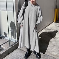 REAL STYLE/リアルスタイル REAL STYLE ワンピース レディース 長袖 裏起毛 スウェッ ト 秋 冬 ロング 膝下 防寒 暖かい 大きいサイズ 体型カバー ゆったり/507587457