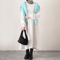 REAL STYLE/リアルスタイル REAL STYLE ワンピース レディース 長袖 裏起毛 スウェッ ト 秋 冬 ロング 膝下 防寒 暖かい 大きいサイズ 体型カバー ゆったり/507587457