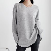 REAL STYLE/リアルスタイル REAL STYLE ニットソー レディース 長袖 大きいサイズ 秋 冬 トップス リブ ニット カットソー ロンT ゆったり 丸首 大きめ 体/507587473