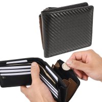 REAL STYLE/リアルスタイル REAL STYLE 財布 メンズ 二つ折り コンパクト カーボン 小銭入れ 札入れ カードケース L字ファスナー コインケース カード入れ 多/507590380