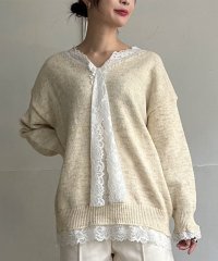 Jewelobe/ジュエローブ Jewelobe レースエッジルーズニットプルオーバー/507593292