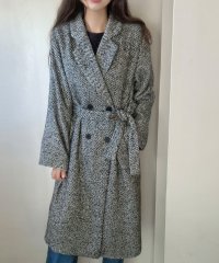 LAUIR/ラウアー LAUIR ロングヘリンボーンチェスターステンカラーコート/507594794
