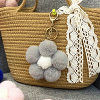 shoppinggo/ショッピングゴー shoppinggo ファーチャーム はな ふわふわ キーホルダー バッグチャーム キーリング フェイクファー ミニチャーム あったか もこも/507597007