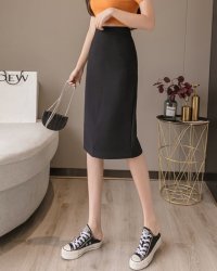 Lily of Valley/リリーオブバリー Lily of Valley バック スリット ハイウエスト タイトスカート きれいめ 上品 清楚 事務服 無地 ボトムス/507597416