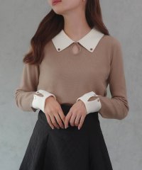 JUNOAH/ジュノア JUNOAH バイカラーニットトップス/507125263