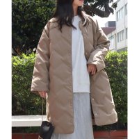 libelle more/リベル モア libelle more ノーカラーシームレスロングダウンコート/507577350