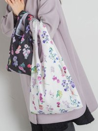 QUEENS COURT/クイーンズコート QUEENS COURT フラワープリントエコバッグ L≪洗濯機で洗える≫/507600148