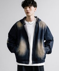 Rocky Monroe/ロッキーモンロー Rocky Monroe パーカー デニムジャケット Gジャン ショート丈 メンズ レディース フルジップ オーバーサイズ ケミカル加工 ブラ/507601226