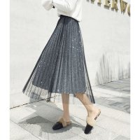 shoppinggo/ショッピングゴー shoppinggo チュールスカート フレアスカート プリーツスカート黒 2枚重ね ボリューム ふんわり 洗える ママ 母 大人 体型カバー/507601257