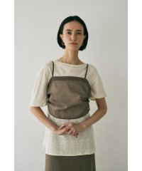 moussy/吸湿、速乾性のある麻のカットソーと透け感のあるキャミソールの重ね着セット/507604500