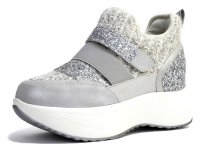 antelope/アンテロープ antelope MUUM ミドルカットダッドスニーカー 厚底 グリッター ツイード ジップ ベルクロ ゴム 3e/507605577