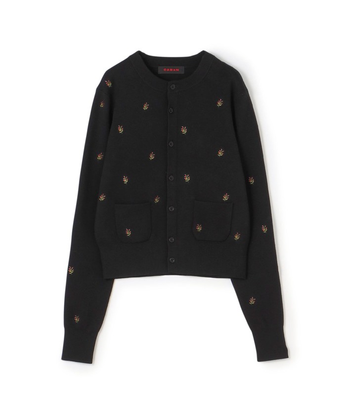 CABaN コットンカシミヤ フラワーエンブロイダリーカーディガン CABaN コットンカシミヤ フラワーエンブロイダリーカーディガン