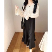 Classical Elf/クラシカルエルフ Classical Elf 【mily bilet】大人レディ。肩スリットリボン前後2WAYカーディガン付きキャミワンピース/507606208