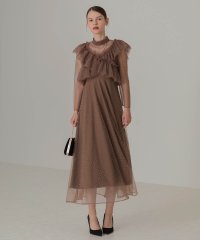 Leja/レジャ Leja 2wayドットストーンギャザーチュールAラインドレスワンピース美脚効果結婚式 パーティードレス 成人式 20代 30代 40代/507606456