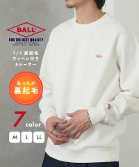 BALL/ボール BALL T/C 裏起毛 ワッペン付き トレーナー トップス 長袖 スウェット 無地 シンプル 64535/507607312