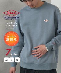 BALL/ボール BALL T/C 裏起毛 ワッペン付き トレーナー トップス 長袖 スウェット 無地 シンプル 64535/507607312