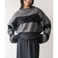 mili an deni/ミリアンデニ mili an deni フェザーヤーンボーダープルオーバー/507608874
