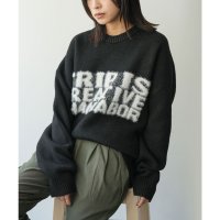 mili an deni/ミリアンデニ mili an deni フェザーニットロゴビッグプルオーバー/507608875