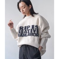 mili an deni/ミリアンデニ mili an deni フェザーニットロゴビッグプルオーバー/507608875