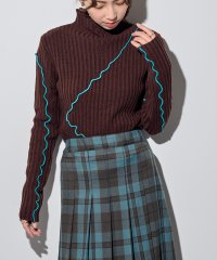 MAISON BREEZE reveur/メゾンブリーズレヴール MAISON BREEZE reveur メロー配色 ニット タートルネック リブニット ハイネック 長袖 トップス DTK/507609294